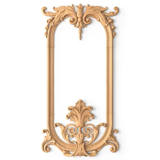 Beech frame moulding with ornate floral appliques - 1